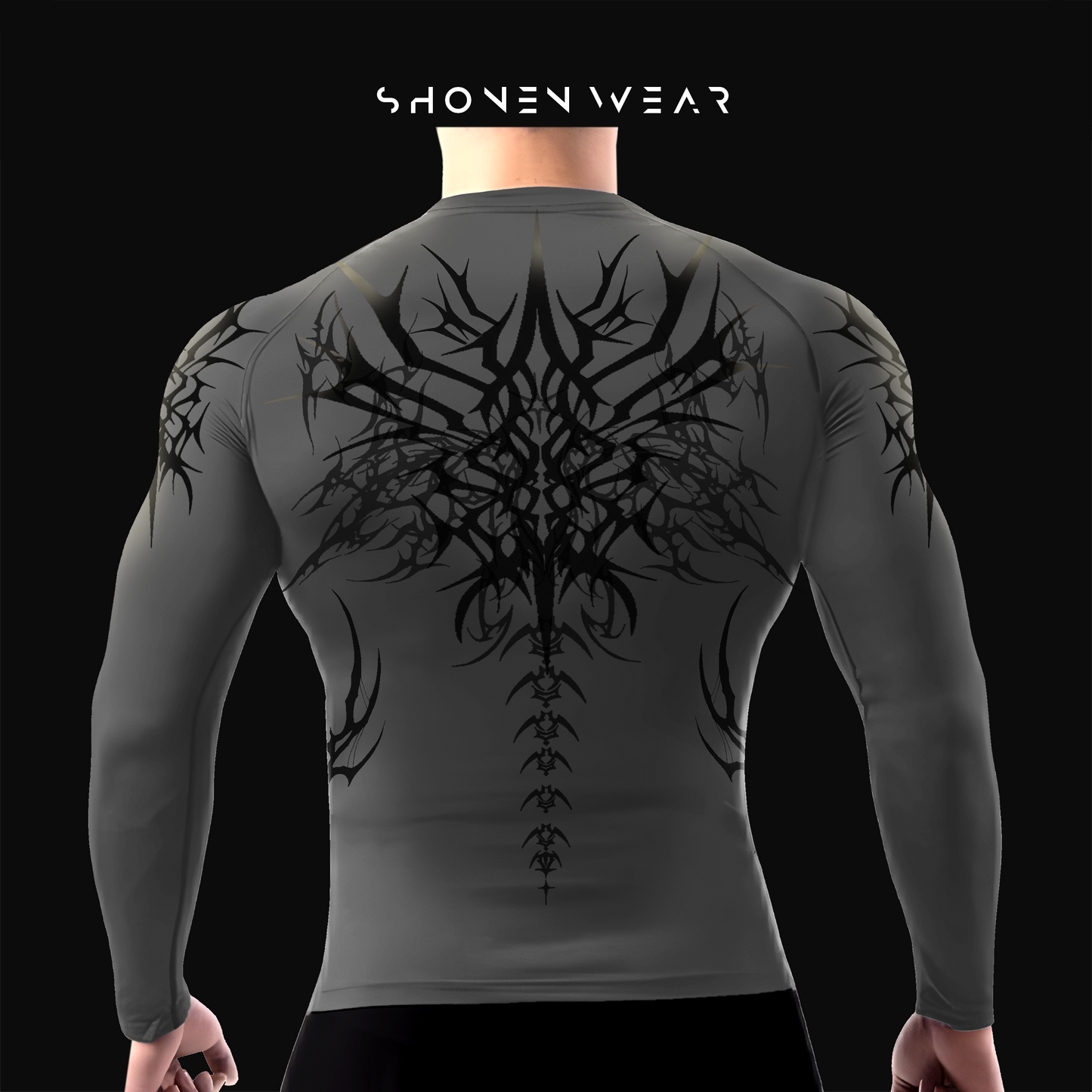 Compression shirt - Aggressive Desing / Grey Moonlight long